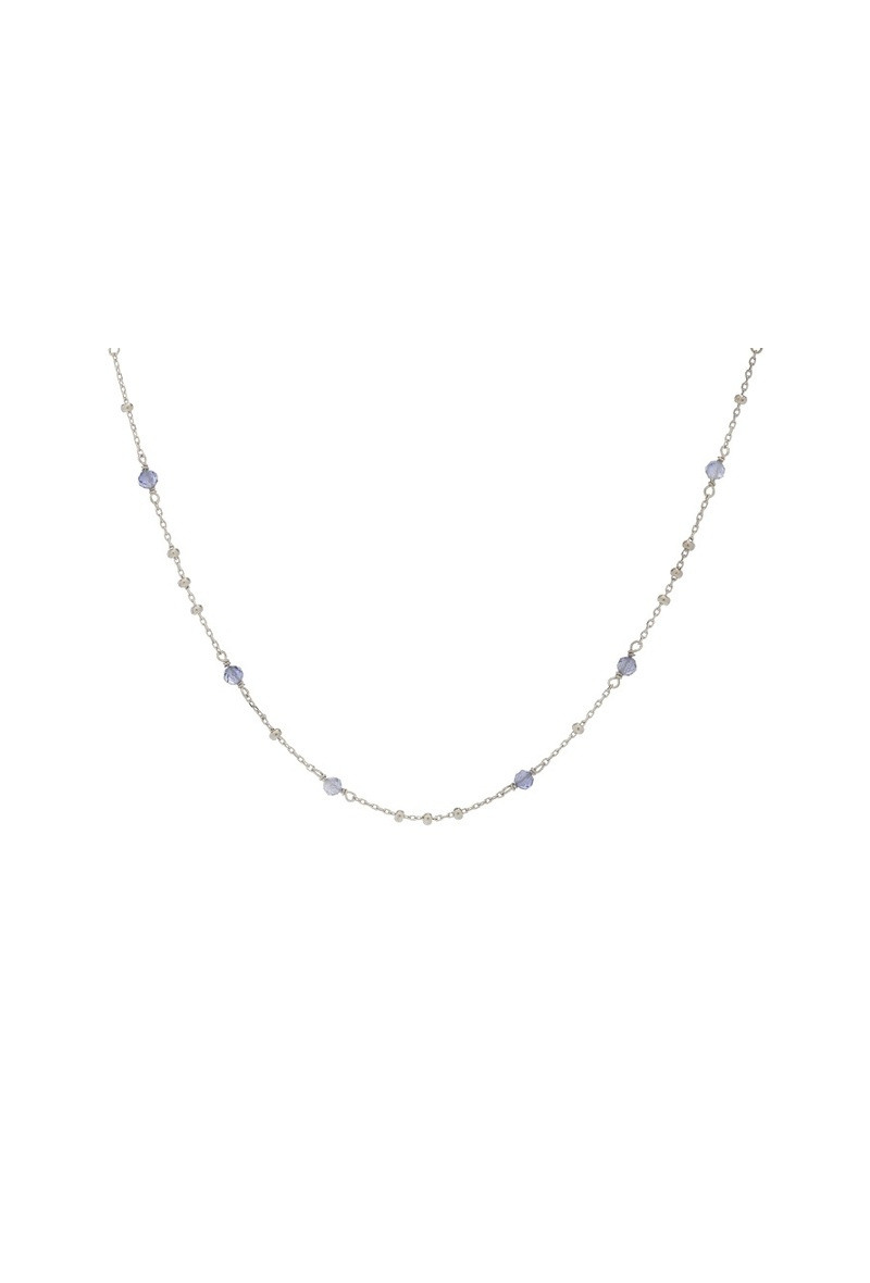 Grossiste OPALOOK FRANCE - Collier iolite bleue naturelle, argent 925, 42 + 3 cm - CJF-CL084