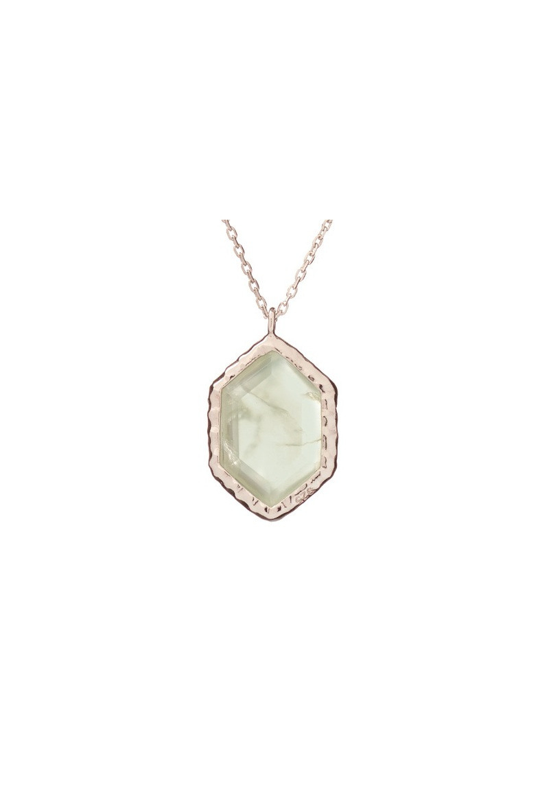Grossiste OPALOOK FRANCE - Collier prehnite verte naturelle, argent 925, 42 + 3 cm - CJF-CL070