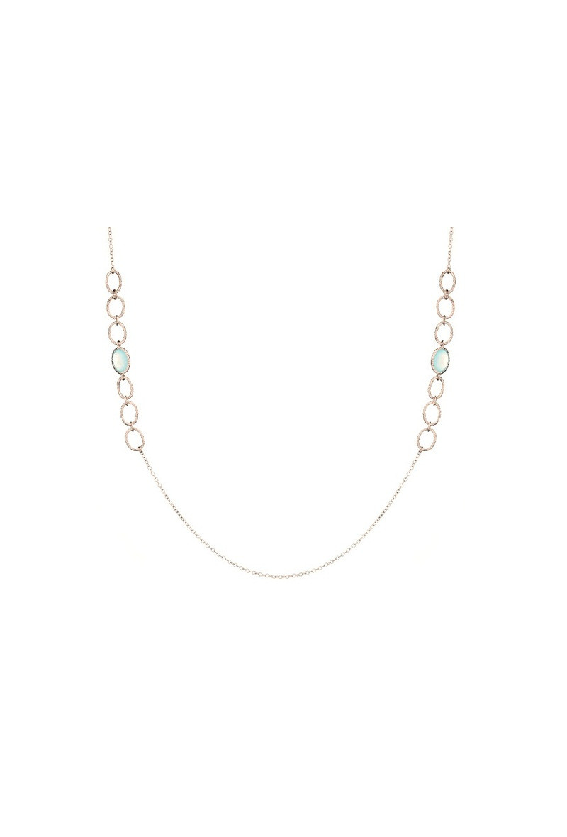 Grossiste OPALOOK FRANCE - Collier calcédoine bleue naturelle, argent 925, 70 cm - CJF-CL051