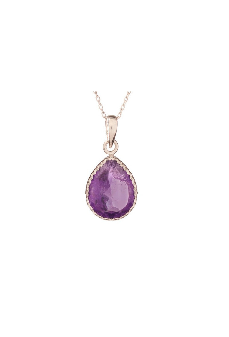 Wholesaler OPALOOK FRANCE - Pendant with amethyst, 925 silver, 1.5+0.8 cm - CCP-PD005