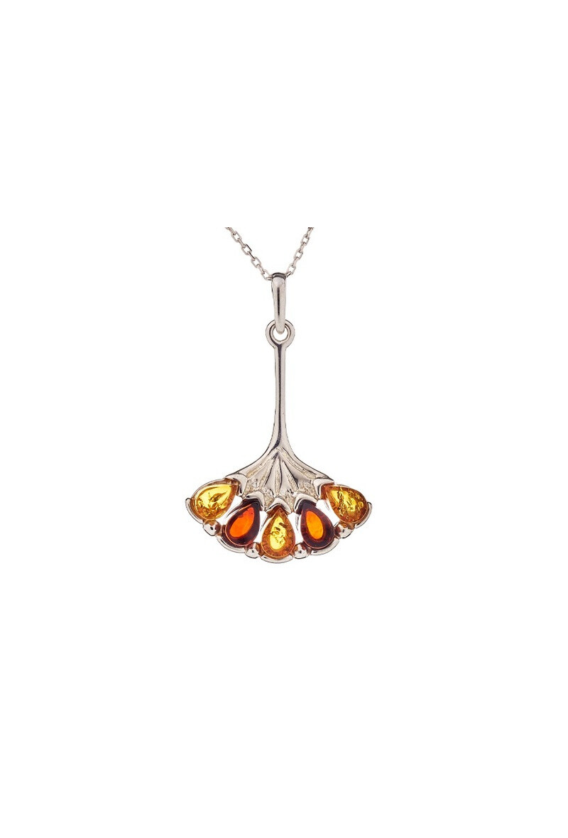 Wholesaler OPALOOK FRANCE - Fan pendant with natural drop, 925 silver - KL20PR
