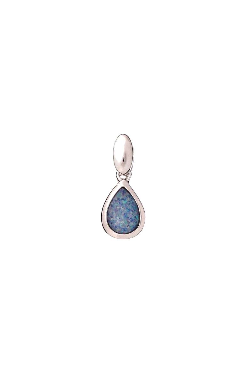 Mayorista OPALOOK FRANCE - Colgante con ópalo doblete azul, plata rodiada, 5x7 mm - GC003P