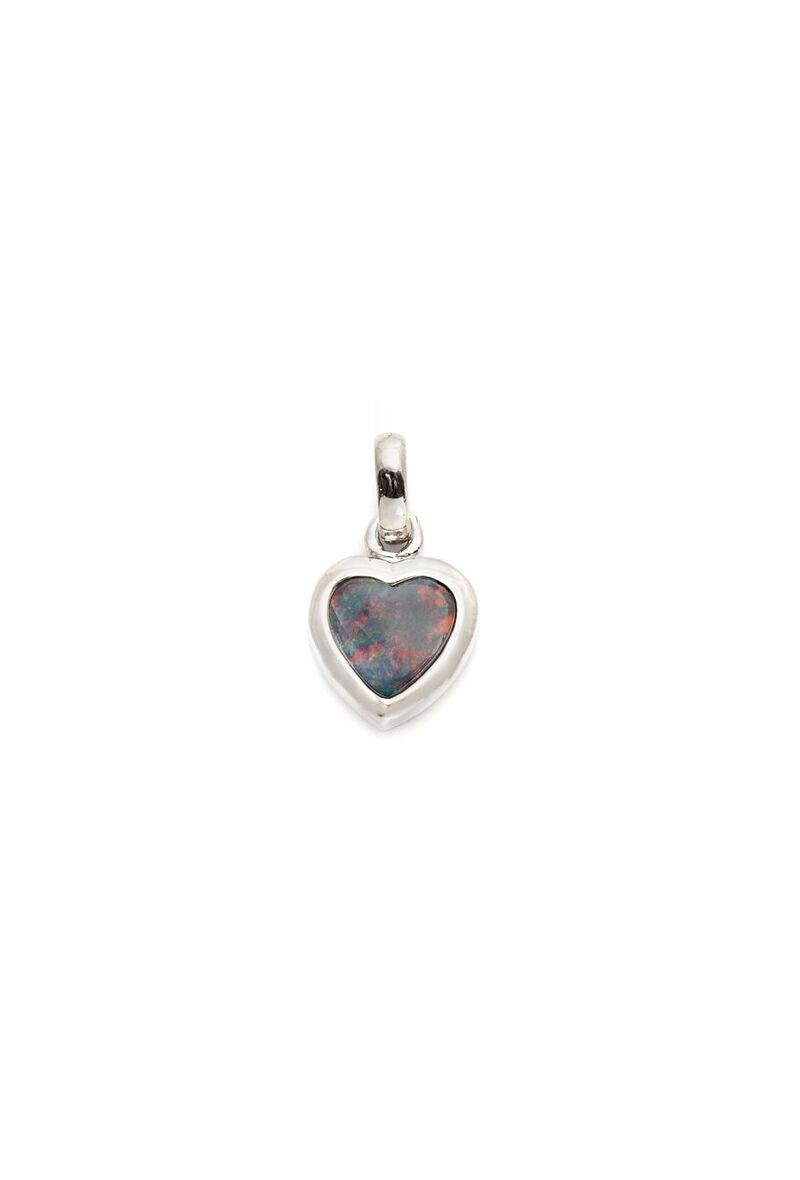 Wholesaler OPALOOK FRANCE - Heart pendant with blue doublet opal, 925 silver - 01876PO-1