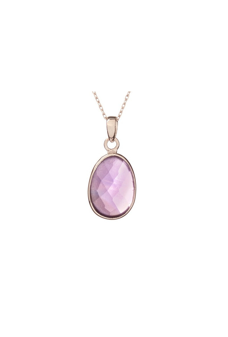 Wholesaler OPALOOK FRANCE - Pendant with natural purple amethyst, 925 silver - CCP-PD003