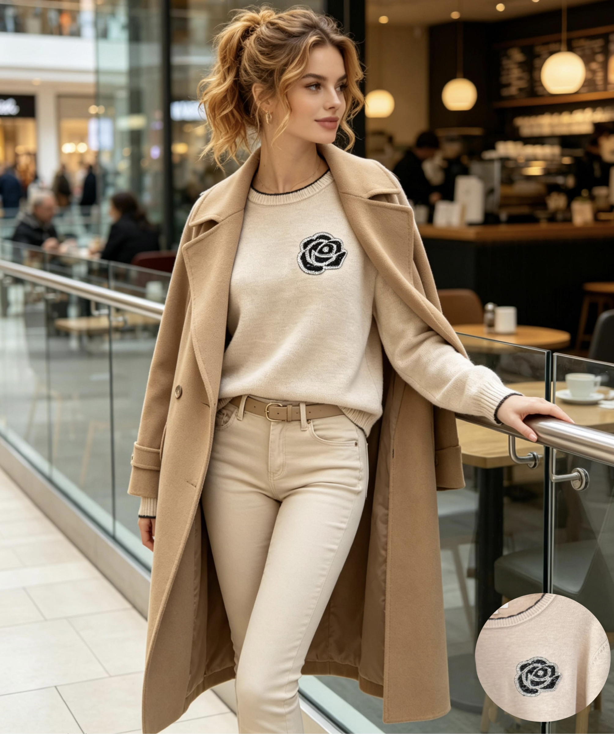 Wholesaler OPTIMUM FASHION - Crew neck jacquard sweater