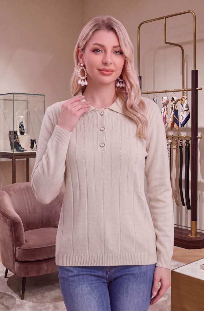 Wholesaler OPTIMUM FASHION - Sweater WITH POLO COLLAR