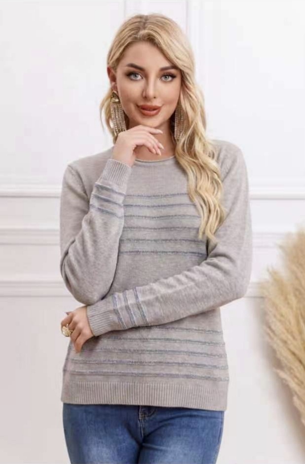 Wholesaler OPTIMUM FASHION - Sparkling striped crewneck sweater