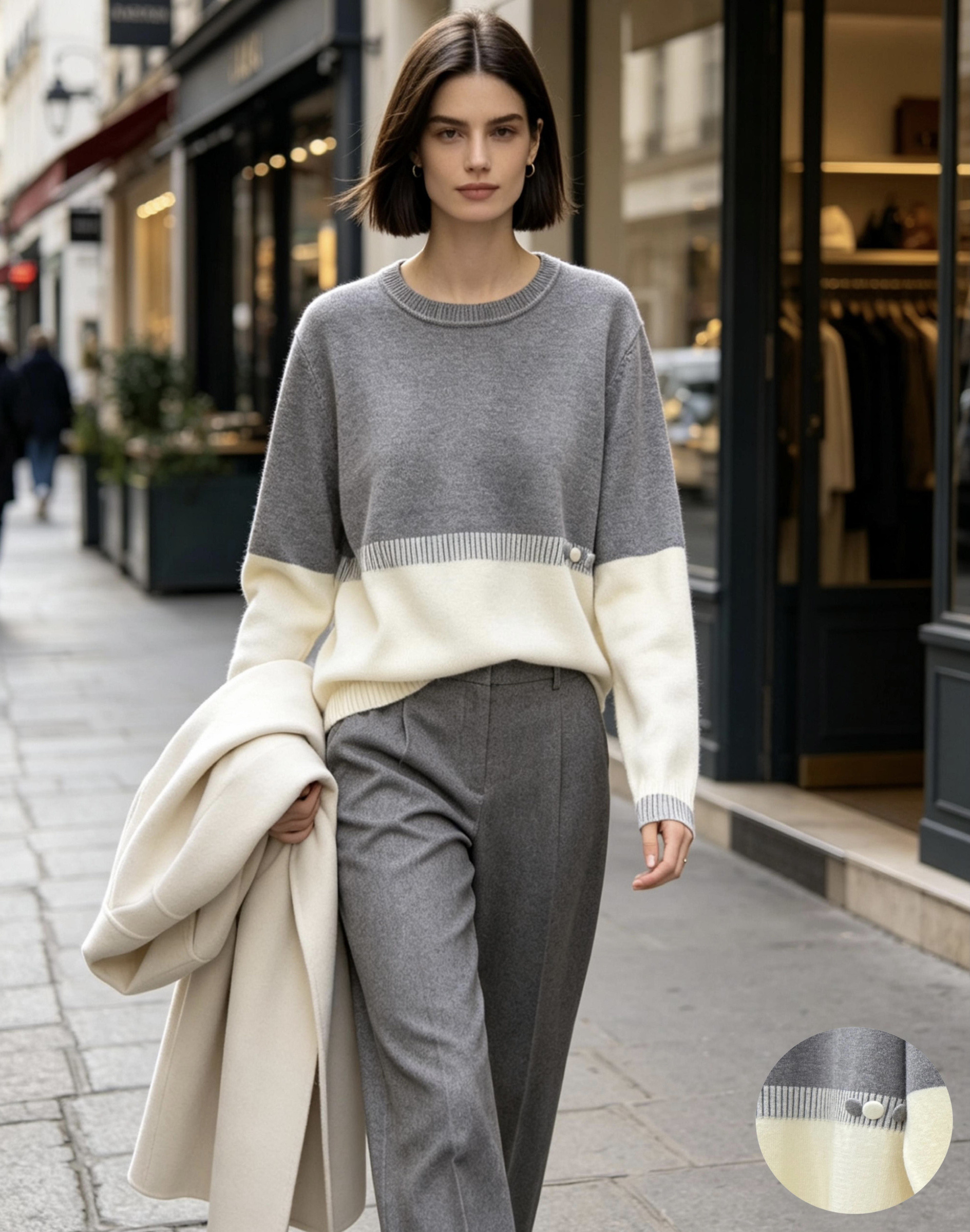 Wholesaler OPTIMUM FASHION - Crew neck jacquard sweater
