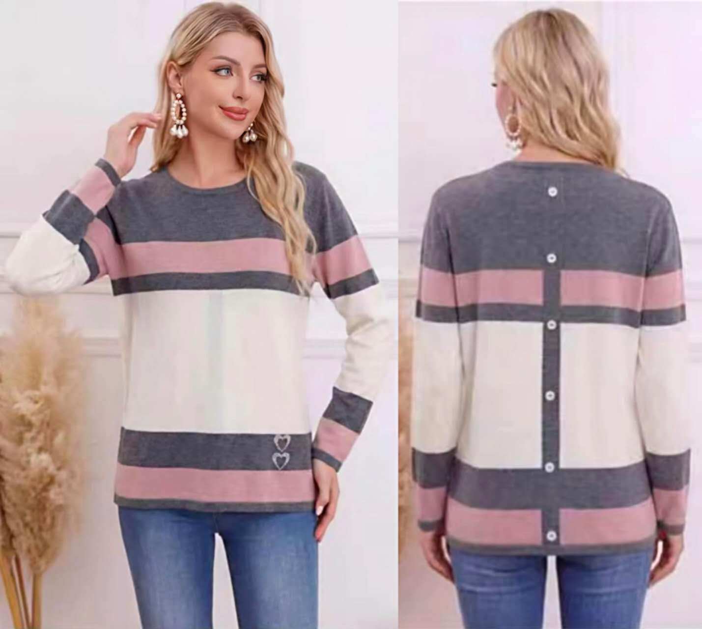 Wholesaler OPTIMUM FASHION - Crew neck jacquard sweater