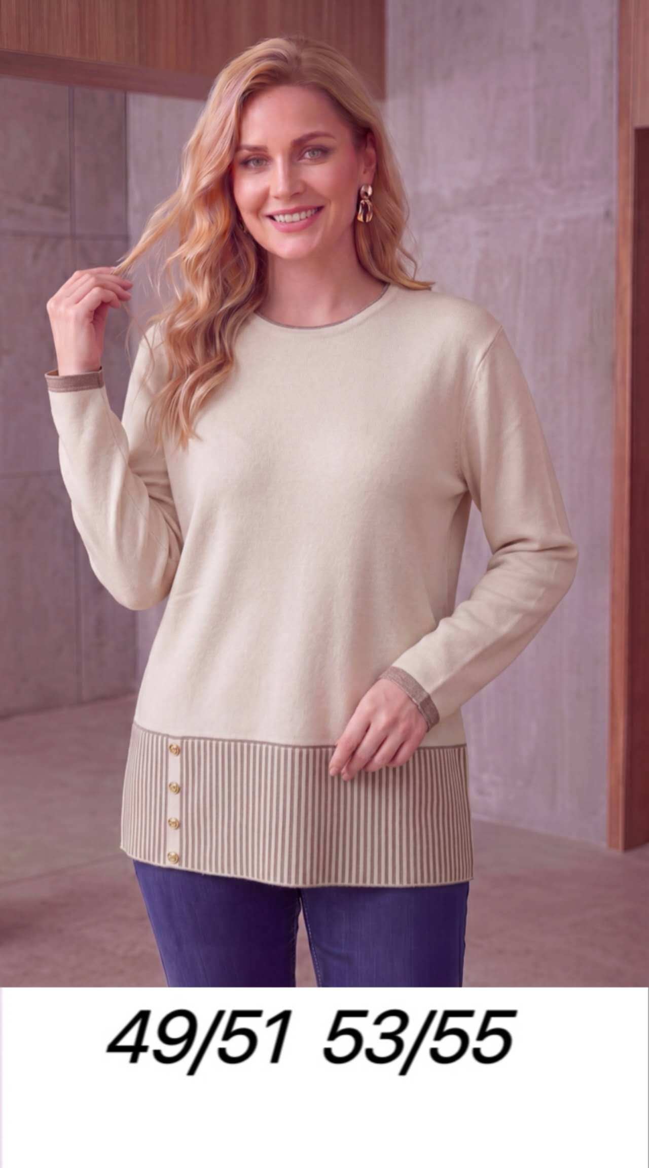 Wholesaler OPTIMUM FASHION - Plus size crew neck sweater