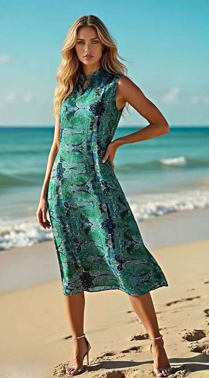 Mayorista OPTIMUM FASHION - Vestido vintage estampado