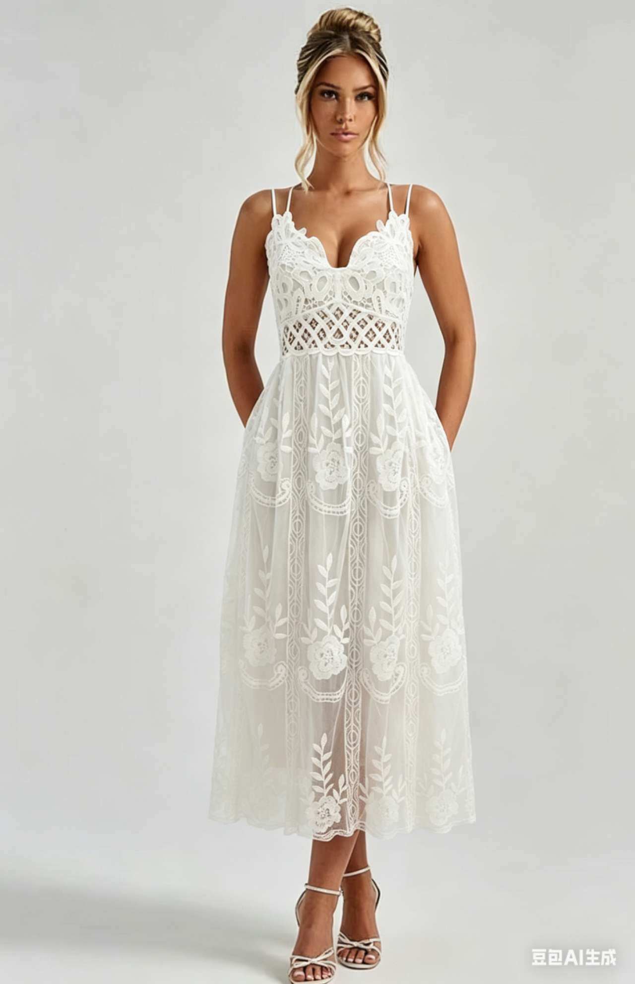 Wholesaler OPTIMUM FASHION - Retro lace slip dress