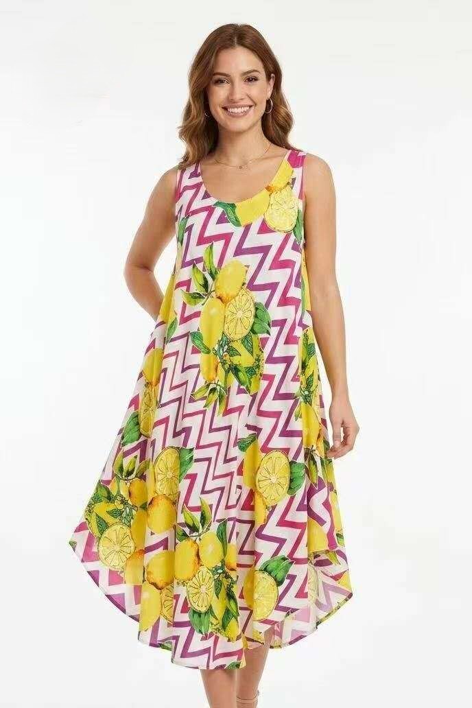 Wholesaler OPTIMUM FASHION - LEMON PRINT DRESSES
