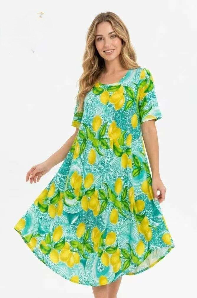 Wholesaler OPTIMUM FASHION - LEMON PRINT DRESSES