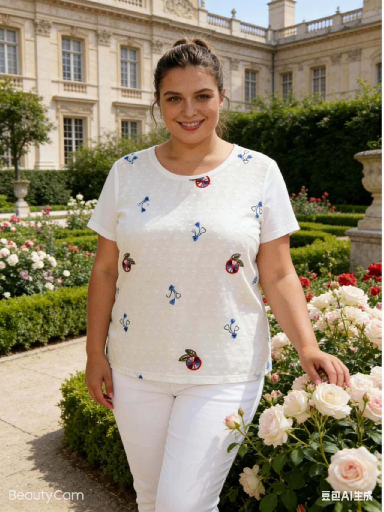 Wholesaler OPTIMUM FASHION - Plus size sweater with cut-out embroidery