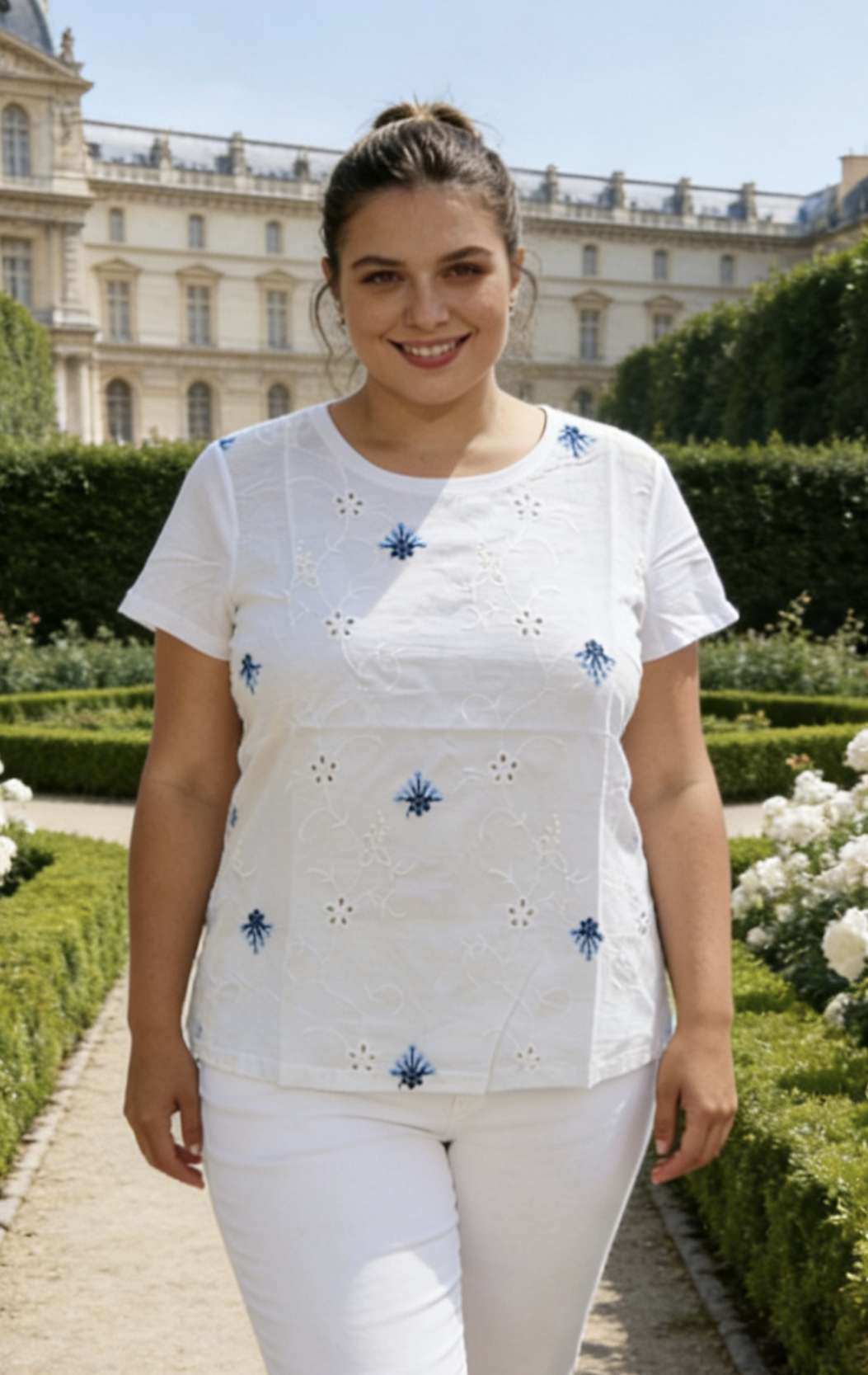 Wholesaler OPTIMUM FASHION - Plus size sweater with openwork embroidery