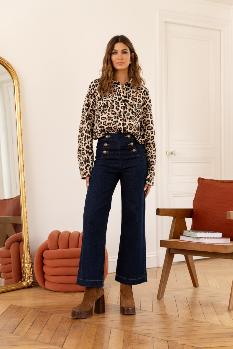 Weite Jeans - Marineblau - 1 - Großformat