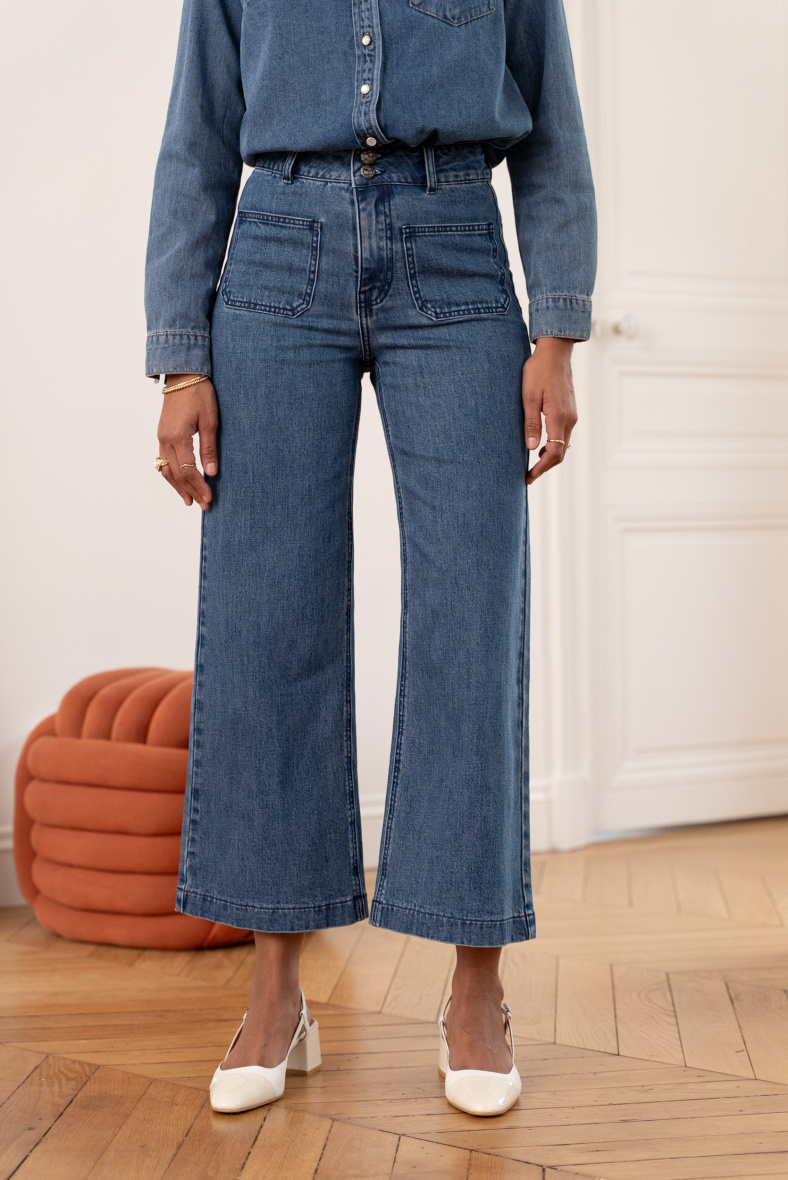 Violette Jeans mit weitem Bein - denim - 2 - Großformat