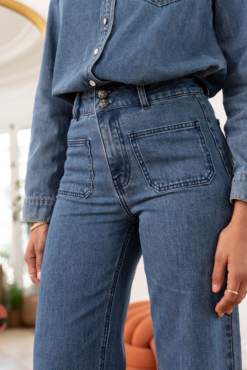 Violette Jeans mit weitem Bein - denim - 3 - Großformat
