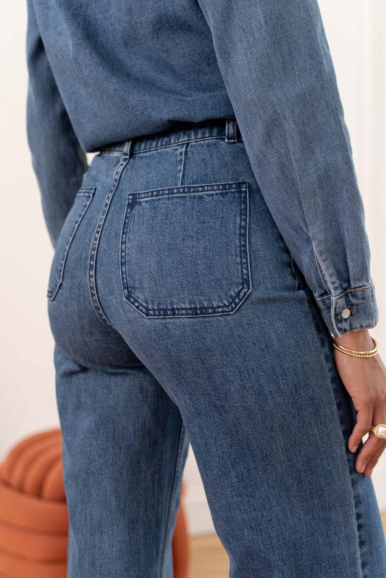 Violette Jeans mit weitem Bein - denim - 4 - Großformat