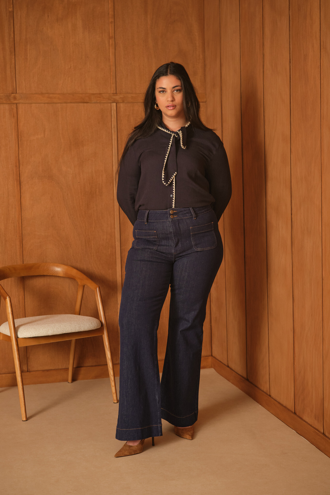 Grossiste ORAIJE PARIS - Jean large flare Elena - Grande taille