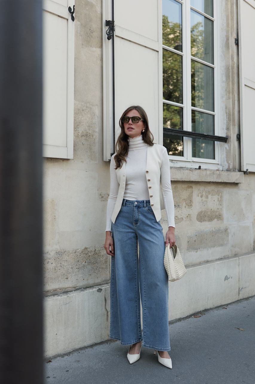 Jean Palazzo longueur sneakers Popine