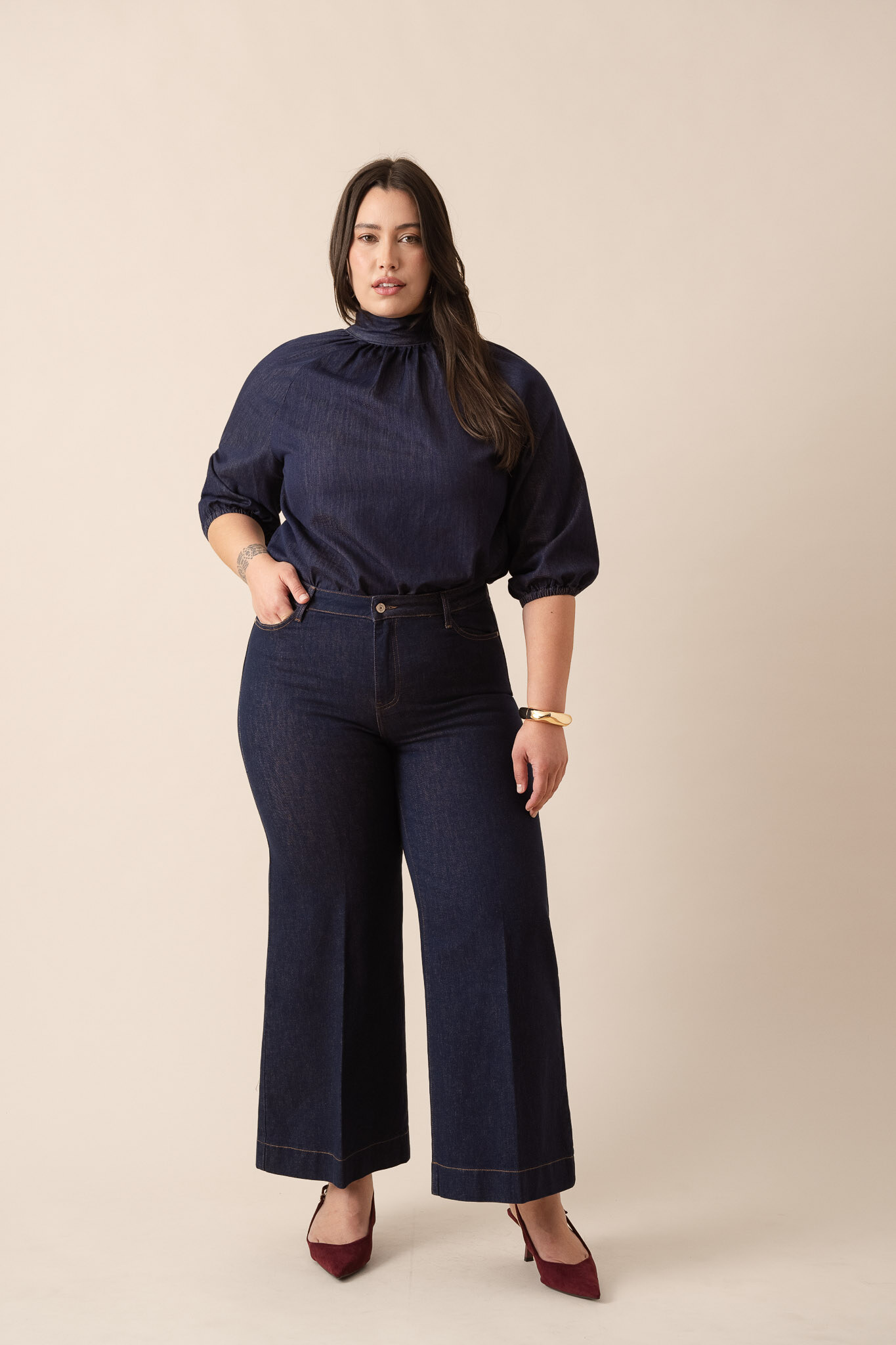 Wholesaler ORAIJE PARIS - Wide-leg Vienna Jeans Plus Size