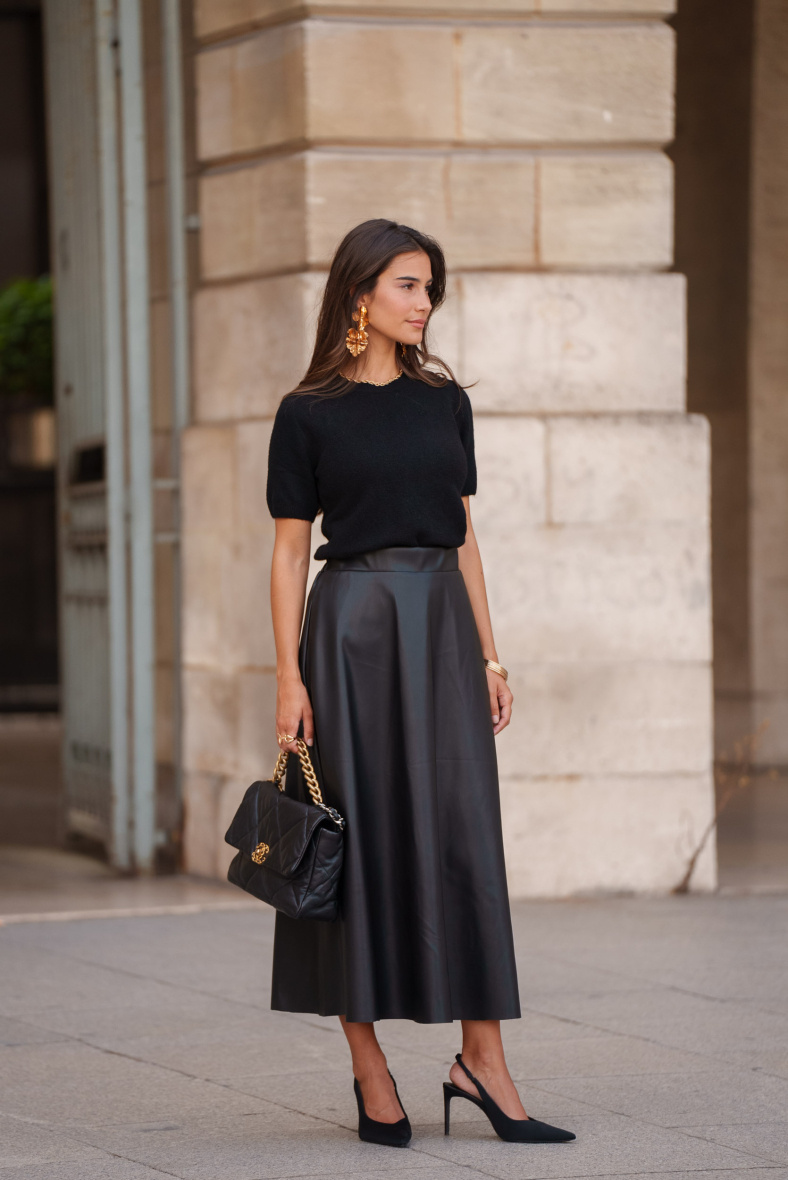 Mayorista ORAIJE PARIS - Falda larga efecto piel