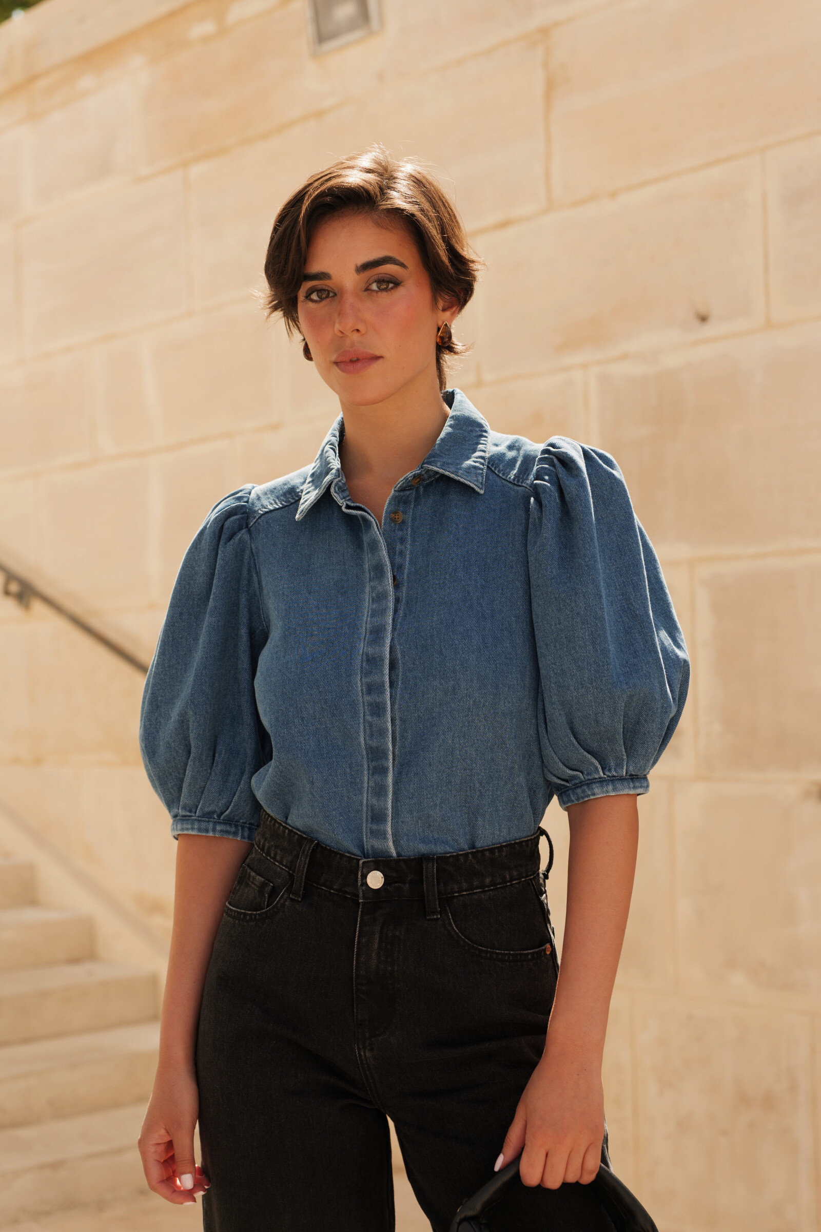 Chemise manche bouffante