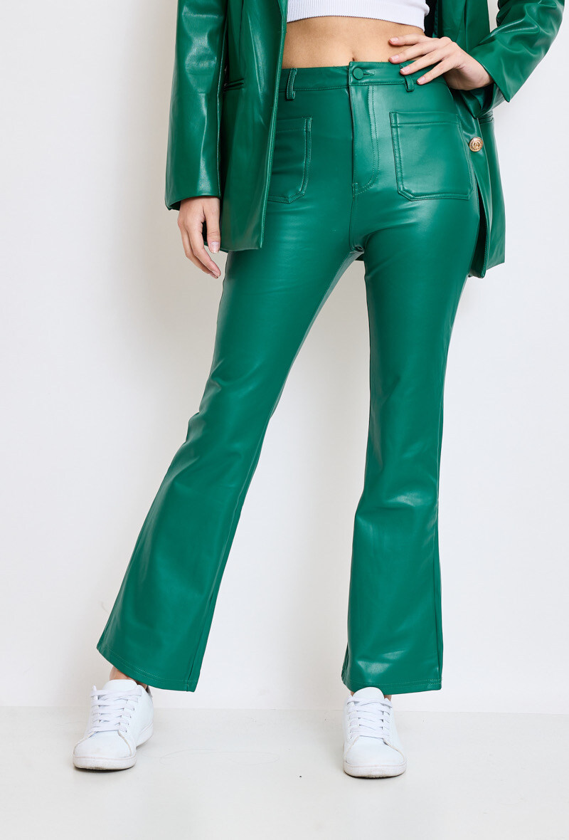 Wholesaler Orice Outlet - Faux leather flared pants