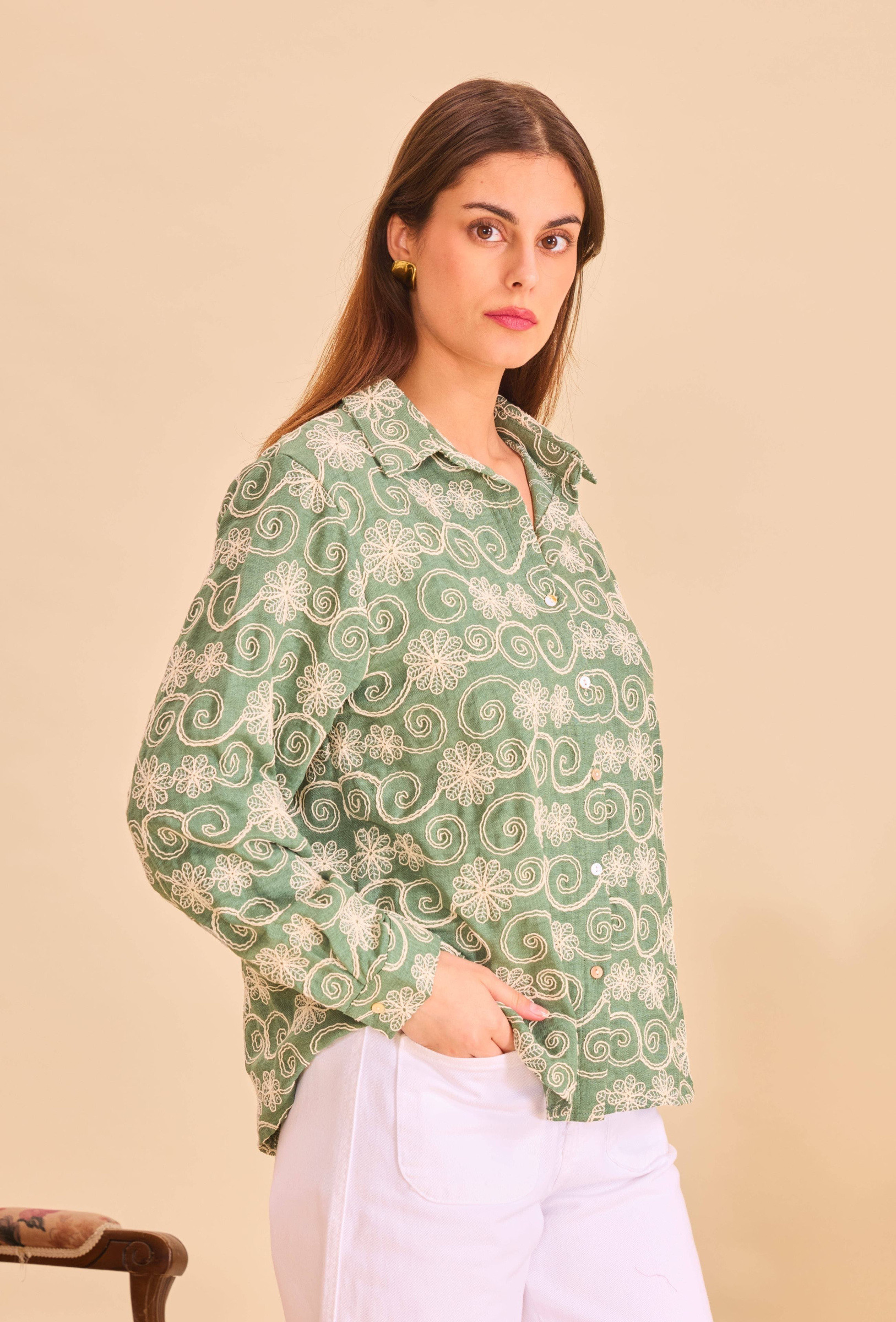 Mayorista Orice Outlet - Camisa clásica de algodón de manga larga