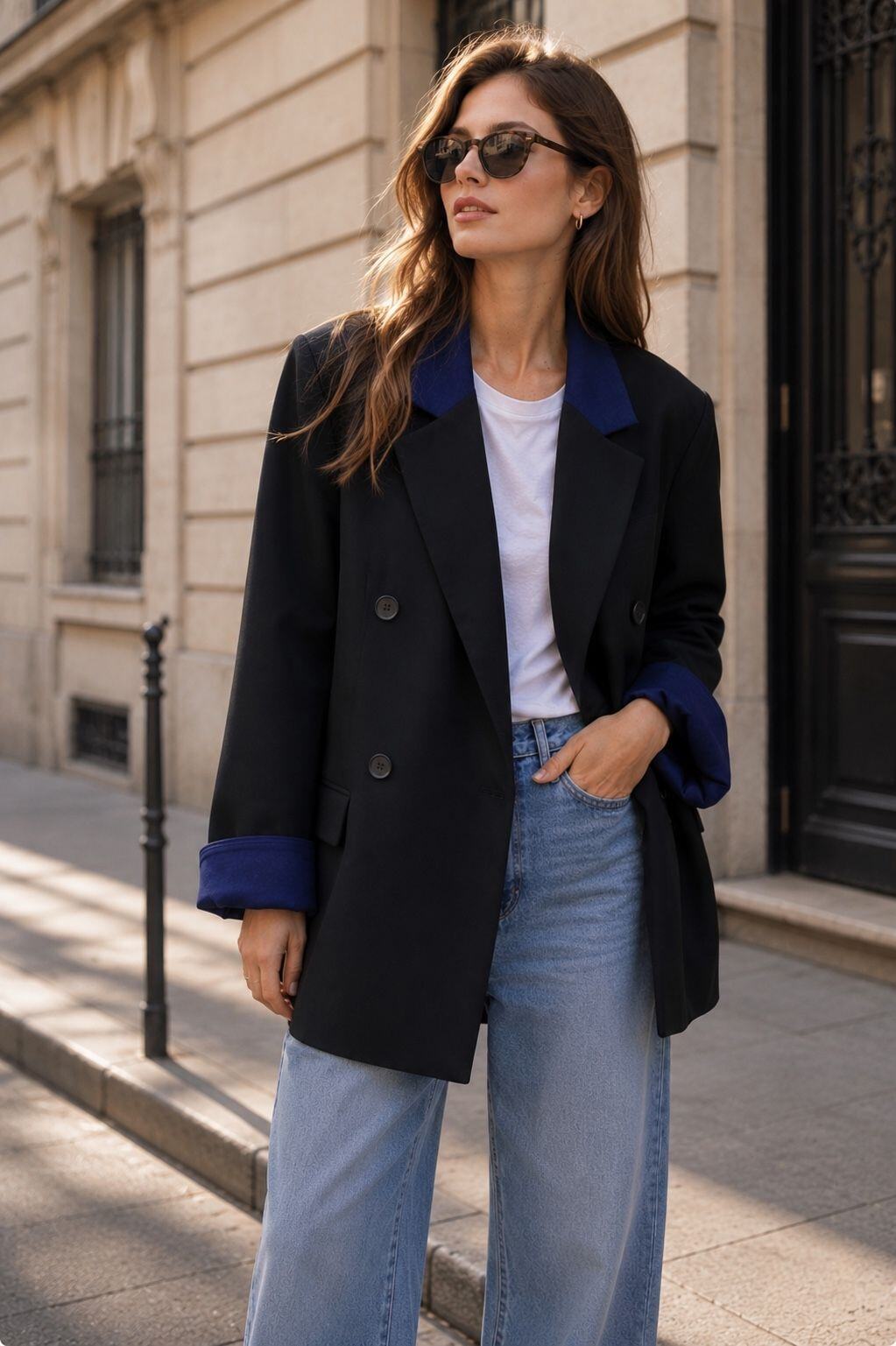 Wholesaler Orice - Oversized double-breasted blazer jacket
