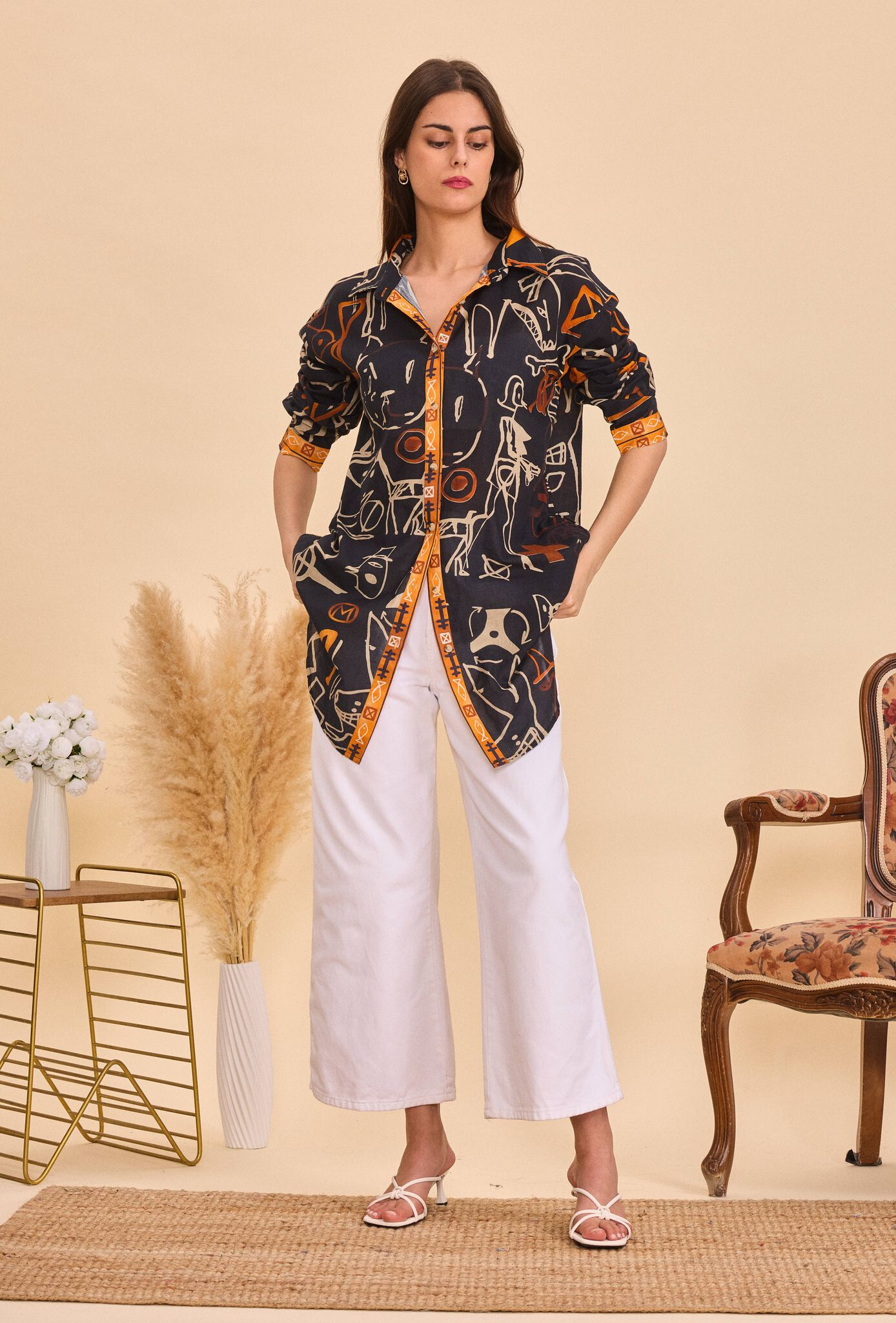 Wholesaler Orice - Bohemian Long Cotton Shirt