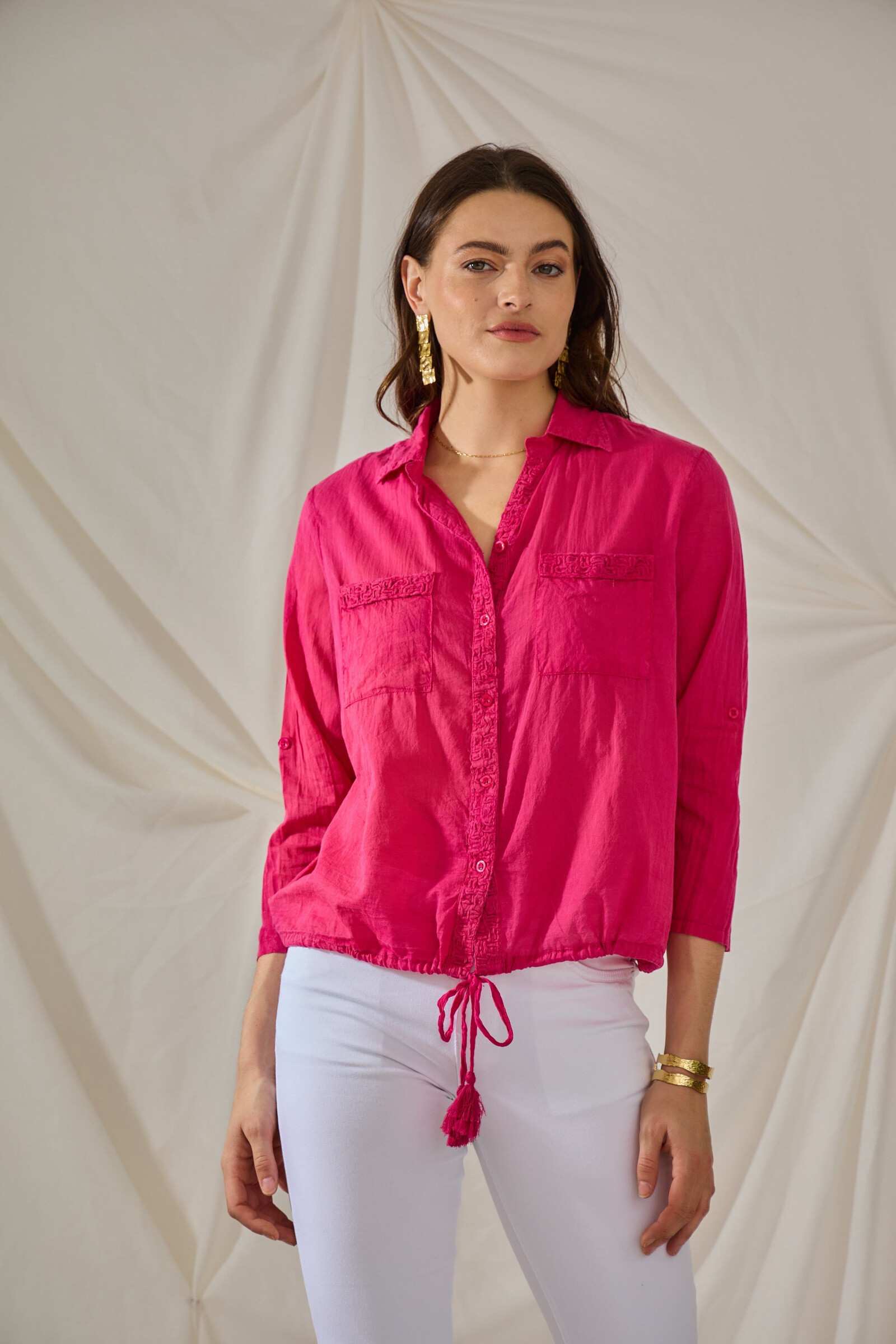 Grossiste Orice - Chemise manches longue en coton uni