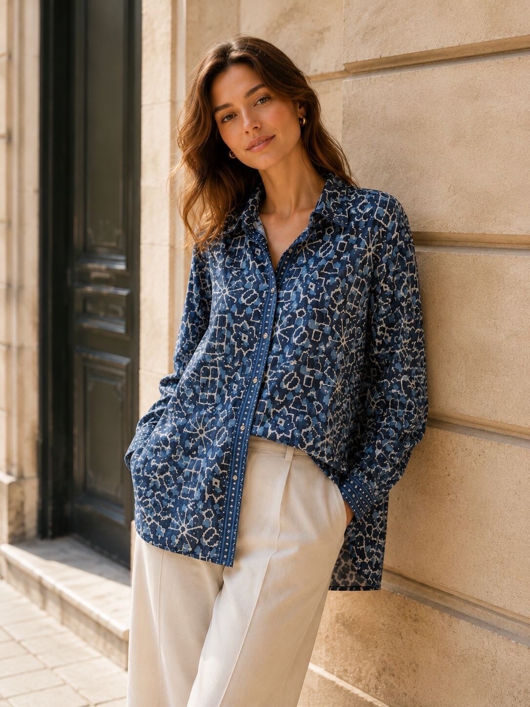 Wholesaler Orice - Long bohemian cotton shirt