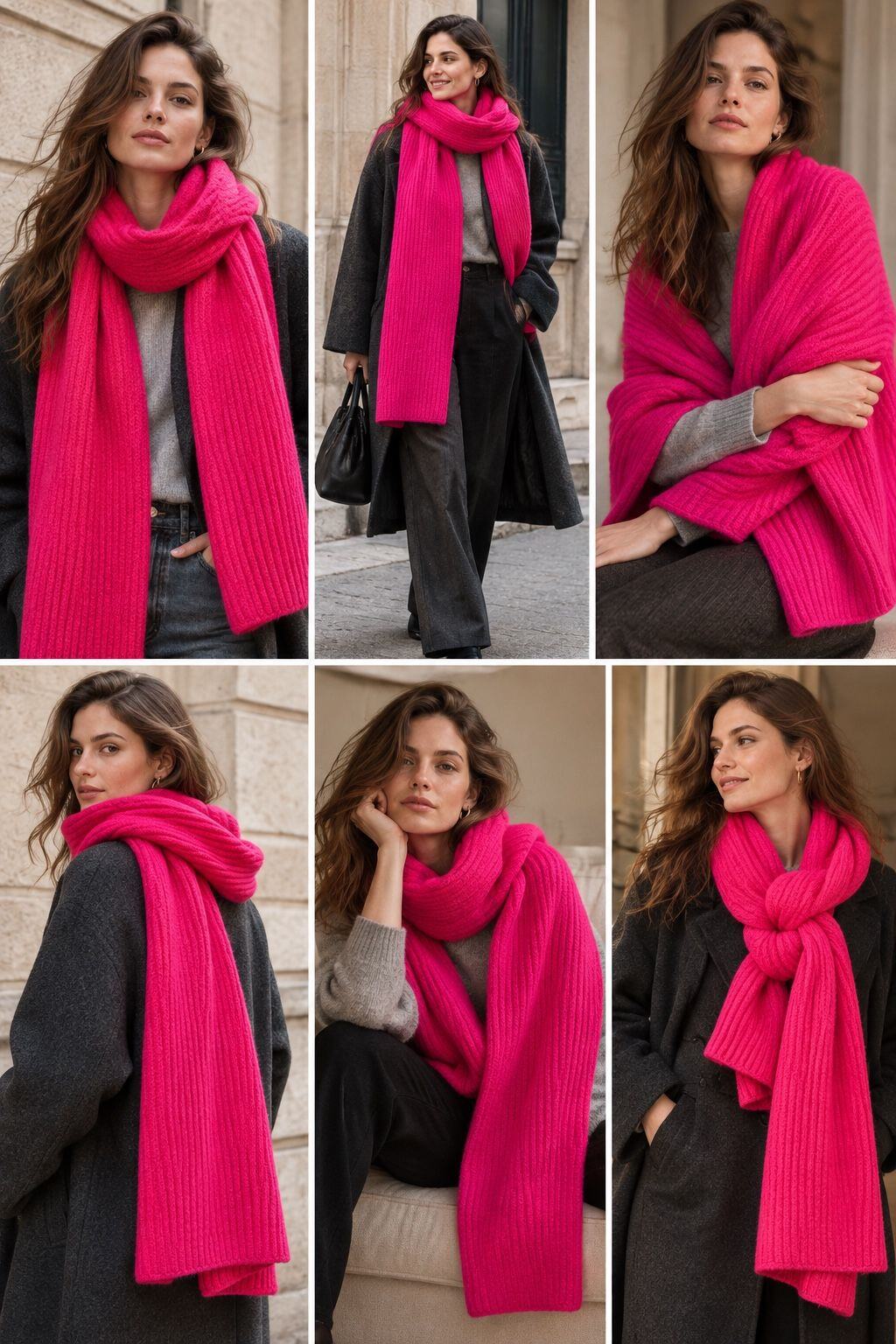Grossista Orice - Grande Sciarpa Lunga a Maglia a Coste in Baby Alpaca - Prodotta in Italia