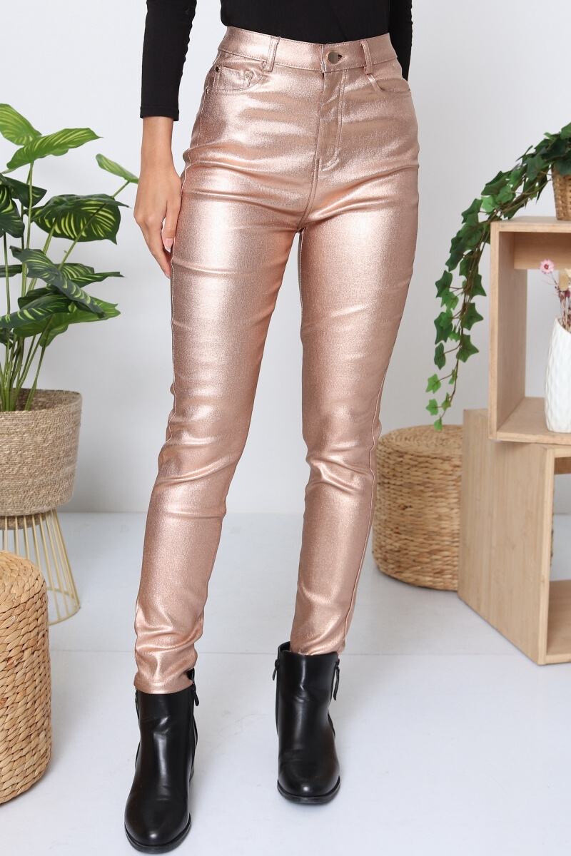 Wholesaler Orice - Slim metallic effect coated jeans