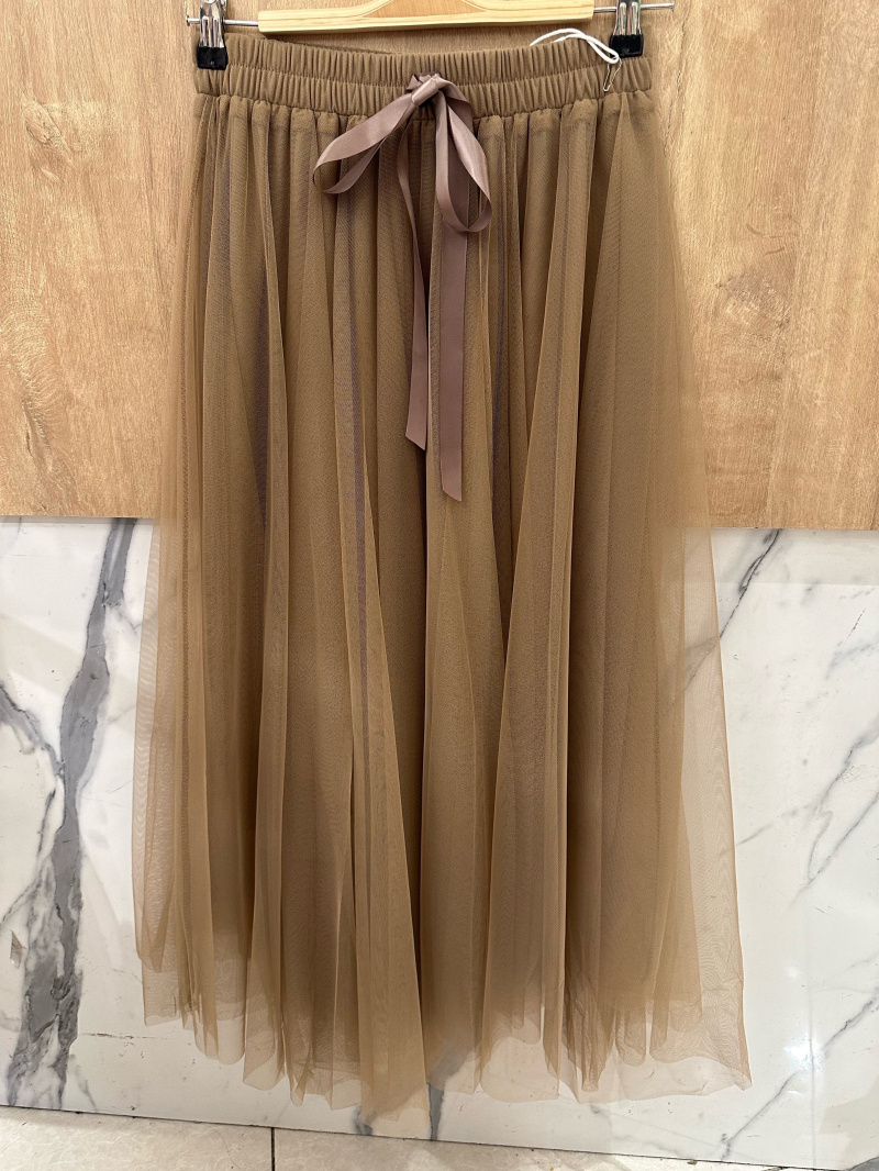 Grossiste Orice - Jupe mi-longue en tulle blanche