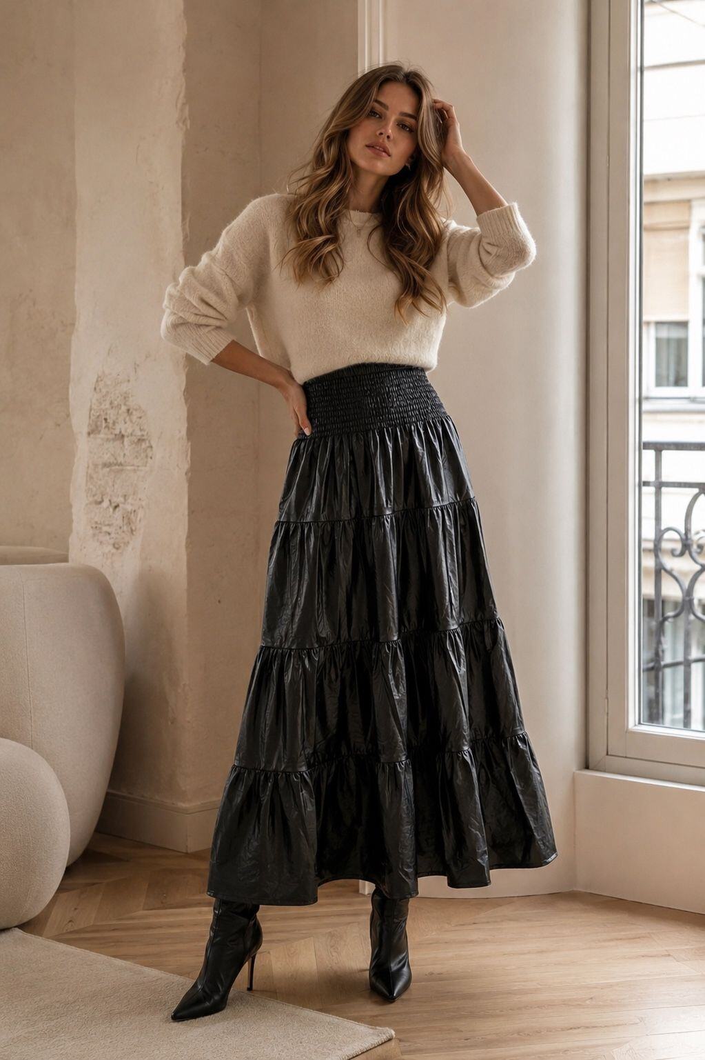 Grossiste Orice - Jupe longue similicuir