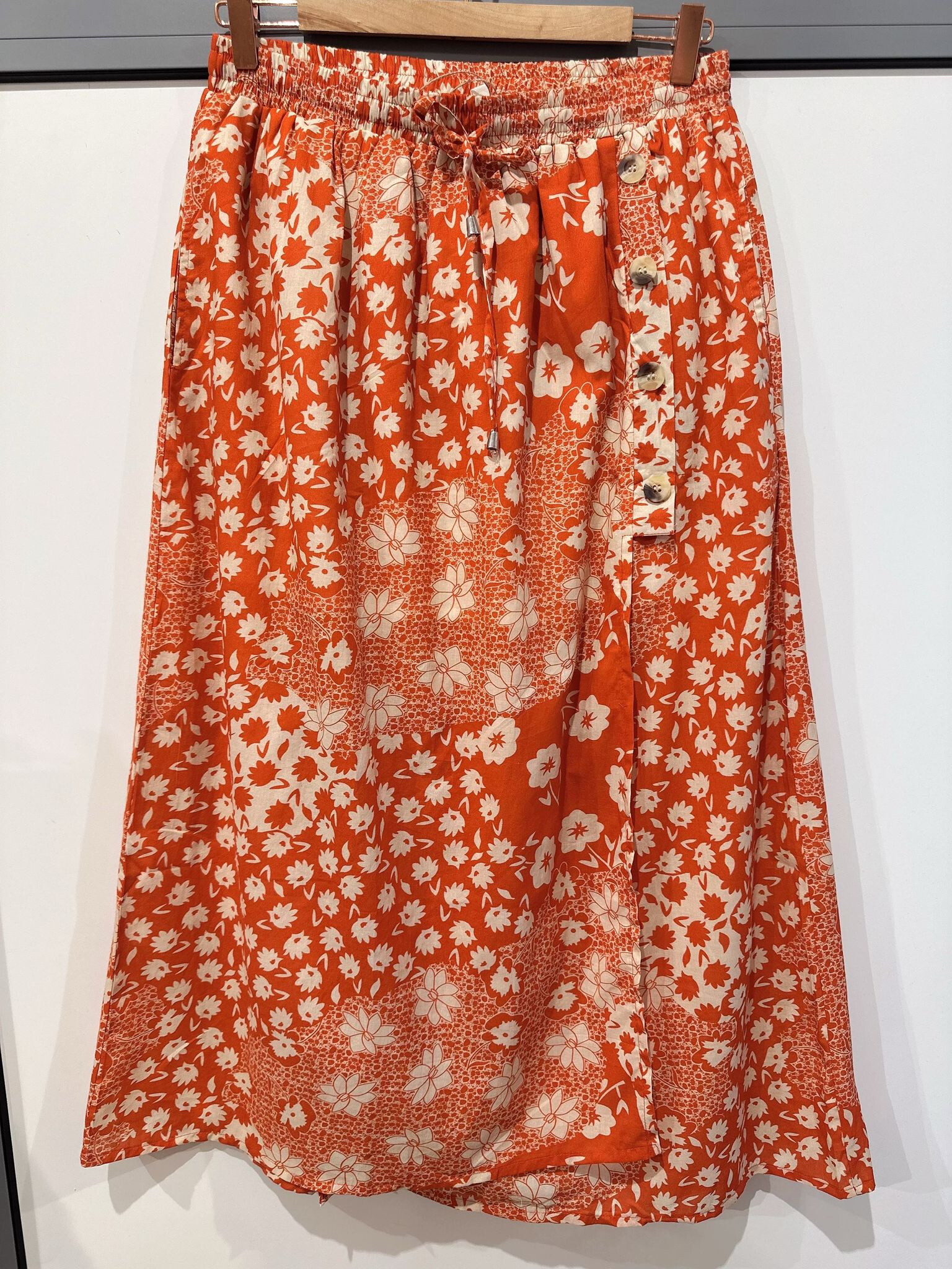 Großhändler Orice - Langer Baumwollrock mit Druck