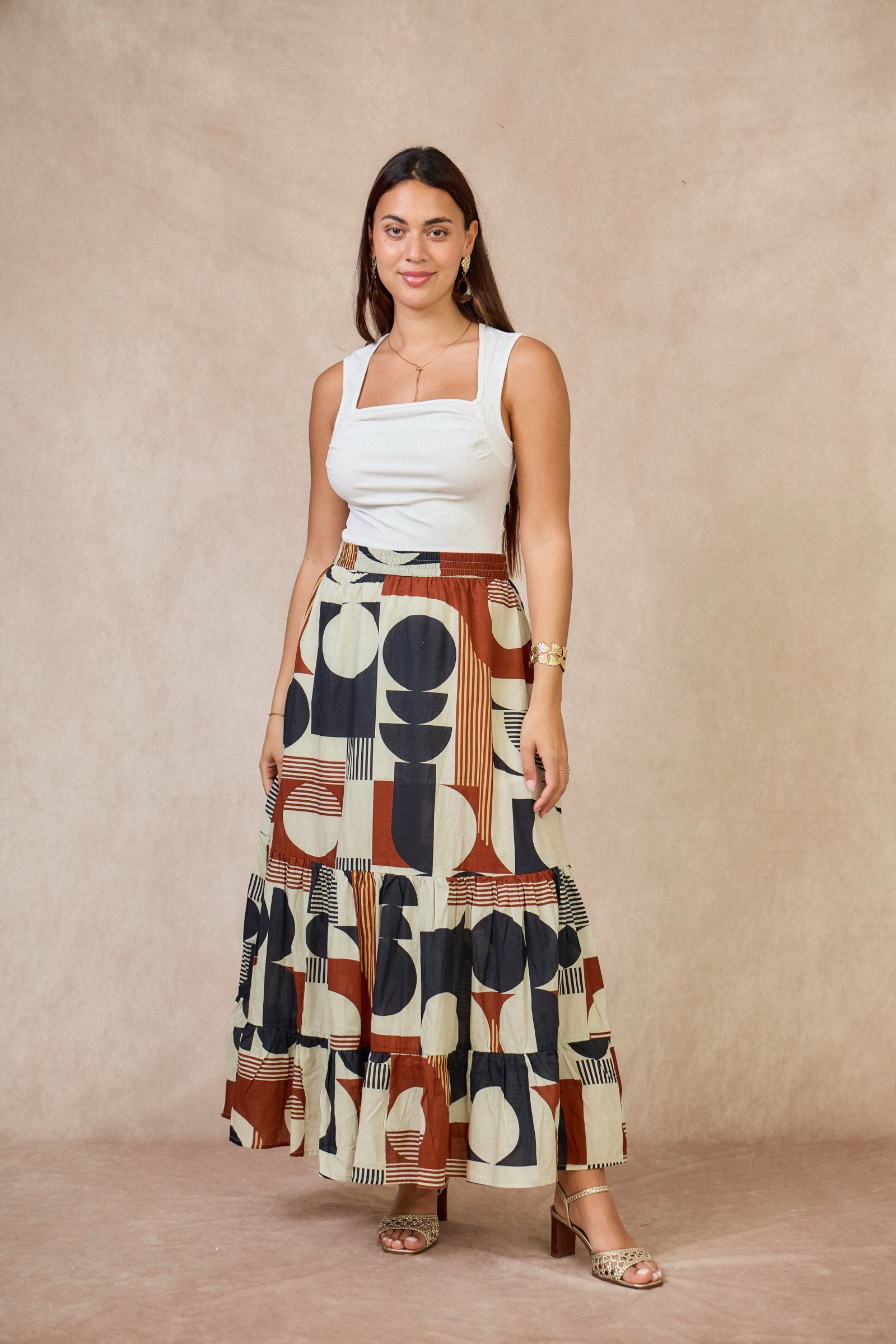Wholesaler Orice - Cotton long bohemian skirts