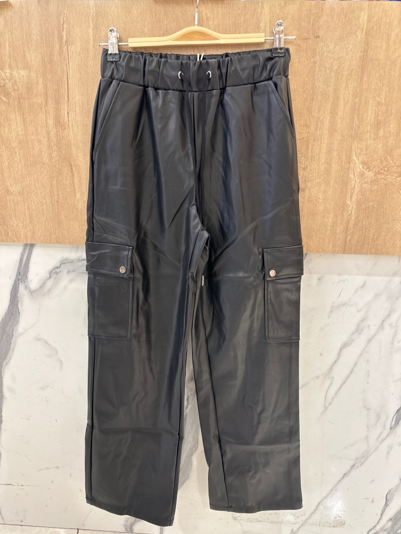 Wholesaler Orice - Cargo pocket faux leather pants