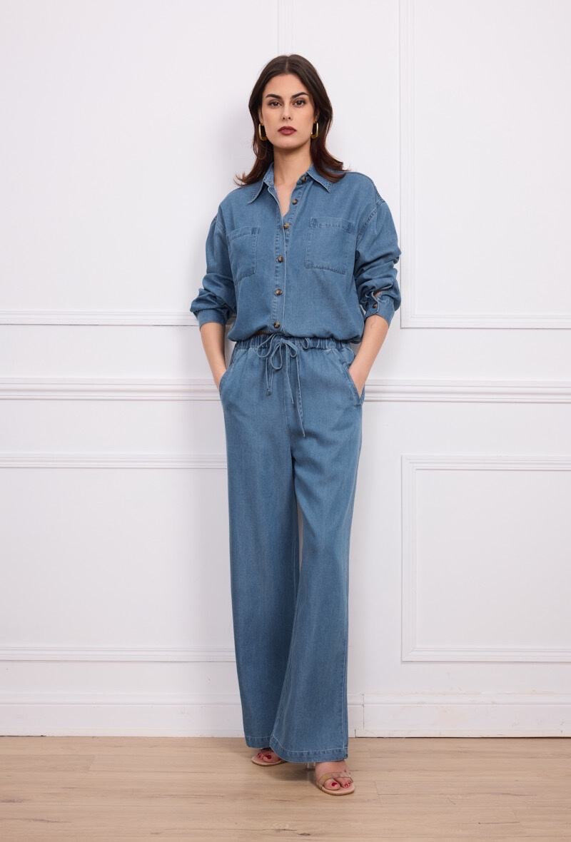 Mayorista Orice - Pantalones cortados rectos en tencel