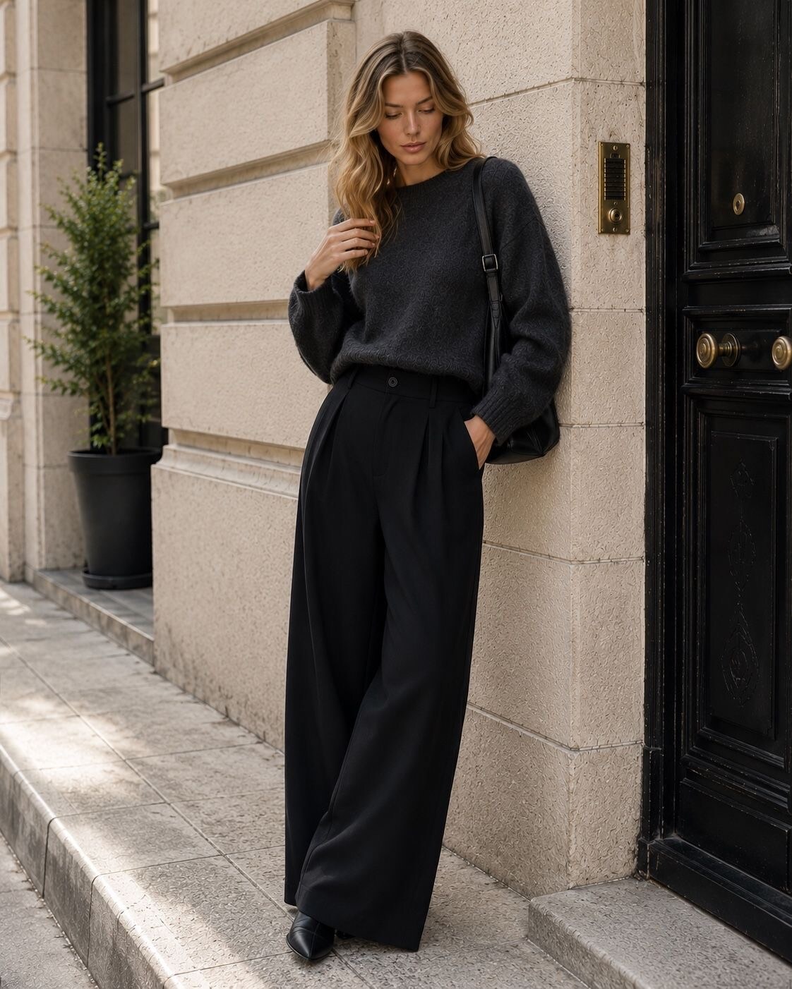 Mayorista Orice - Pantalones anchos con pinzas y cintura elástica