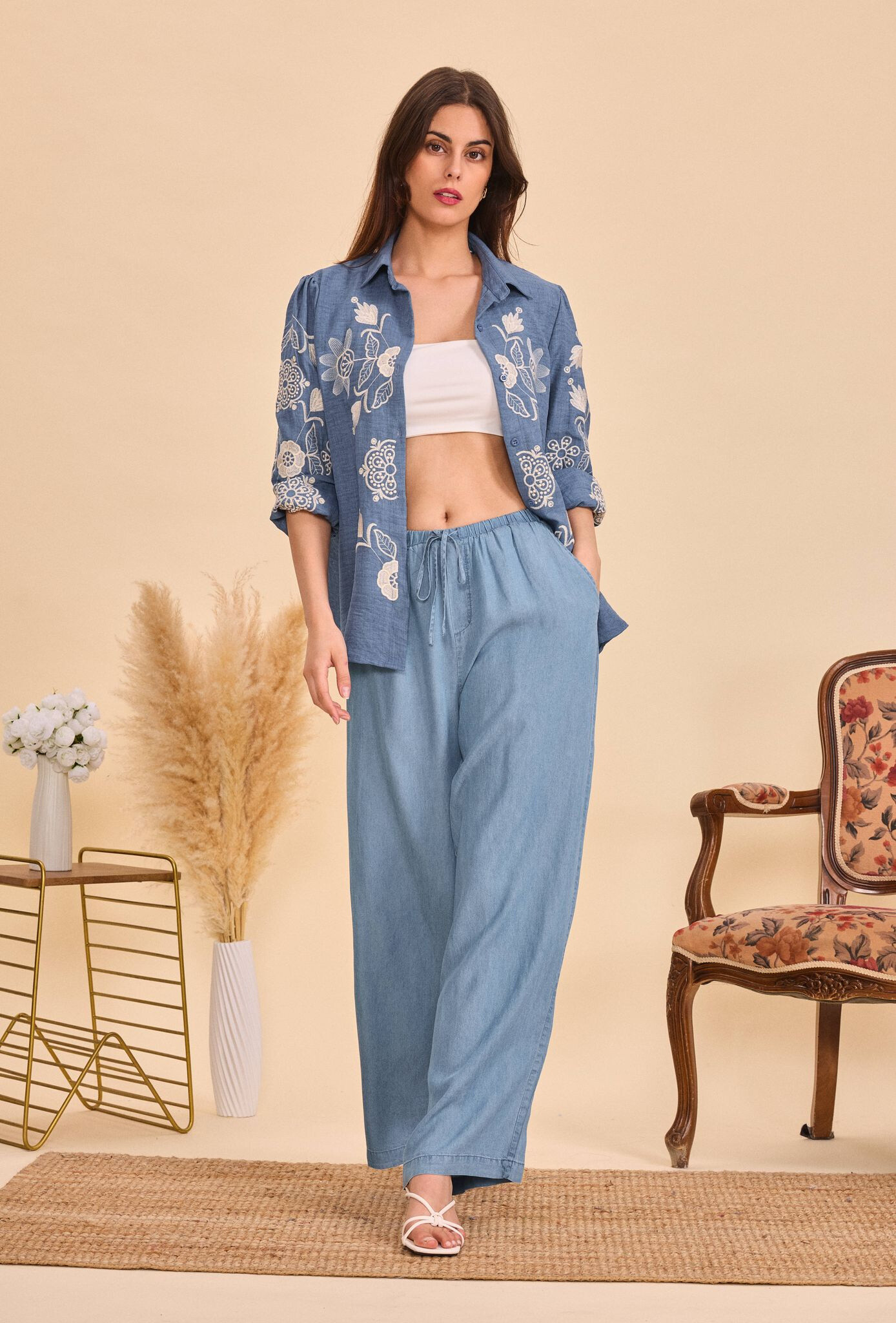 Grossiste Orice - Pantalon droit bleu jean