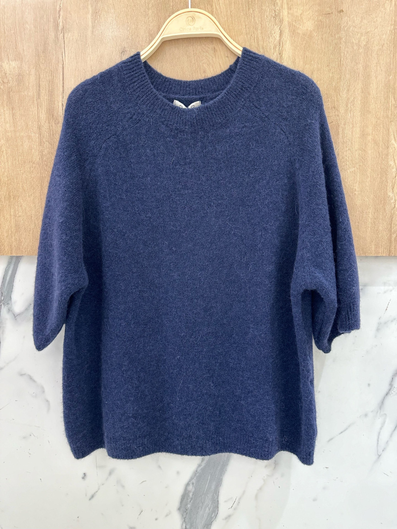 Mayorista Orice - Jersey de punto con cuello redondo y manga corta