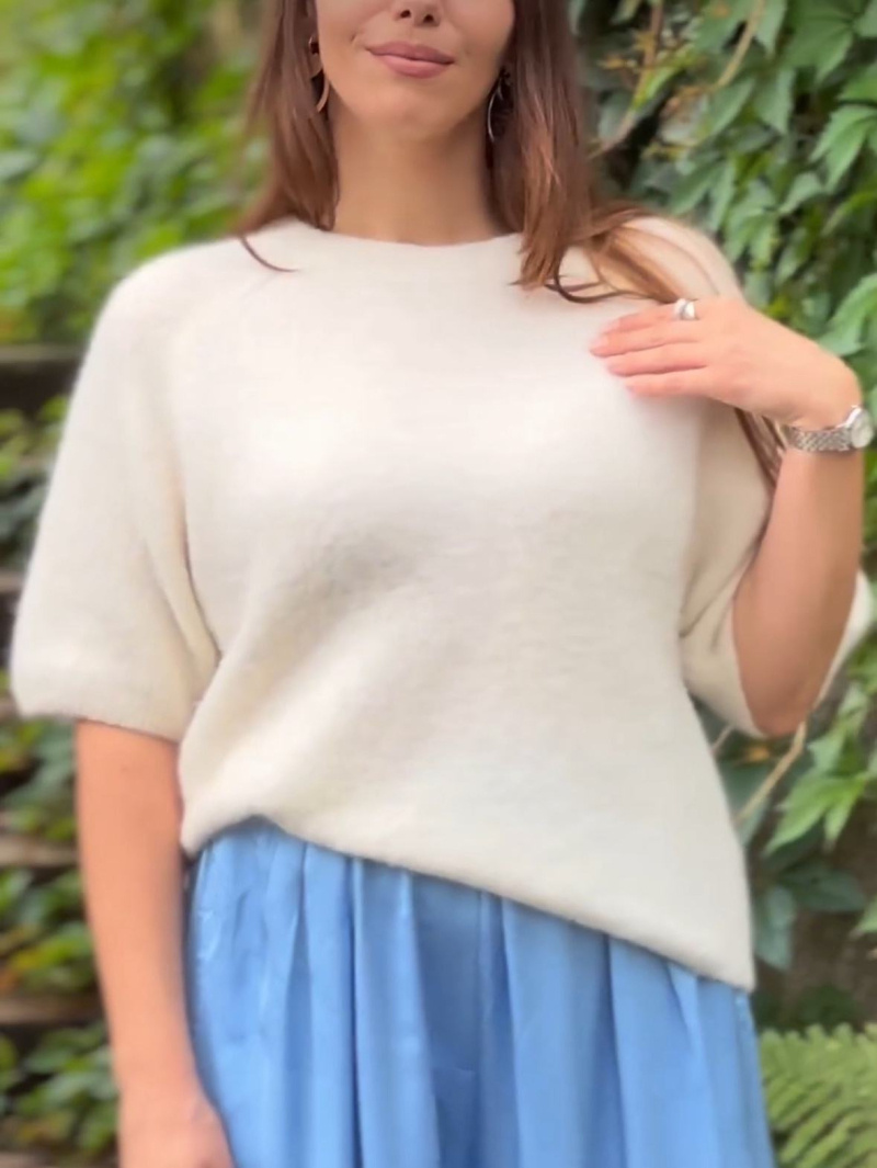 Mayorista Orice - Jersey de punto con cuello redondo y manga corta