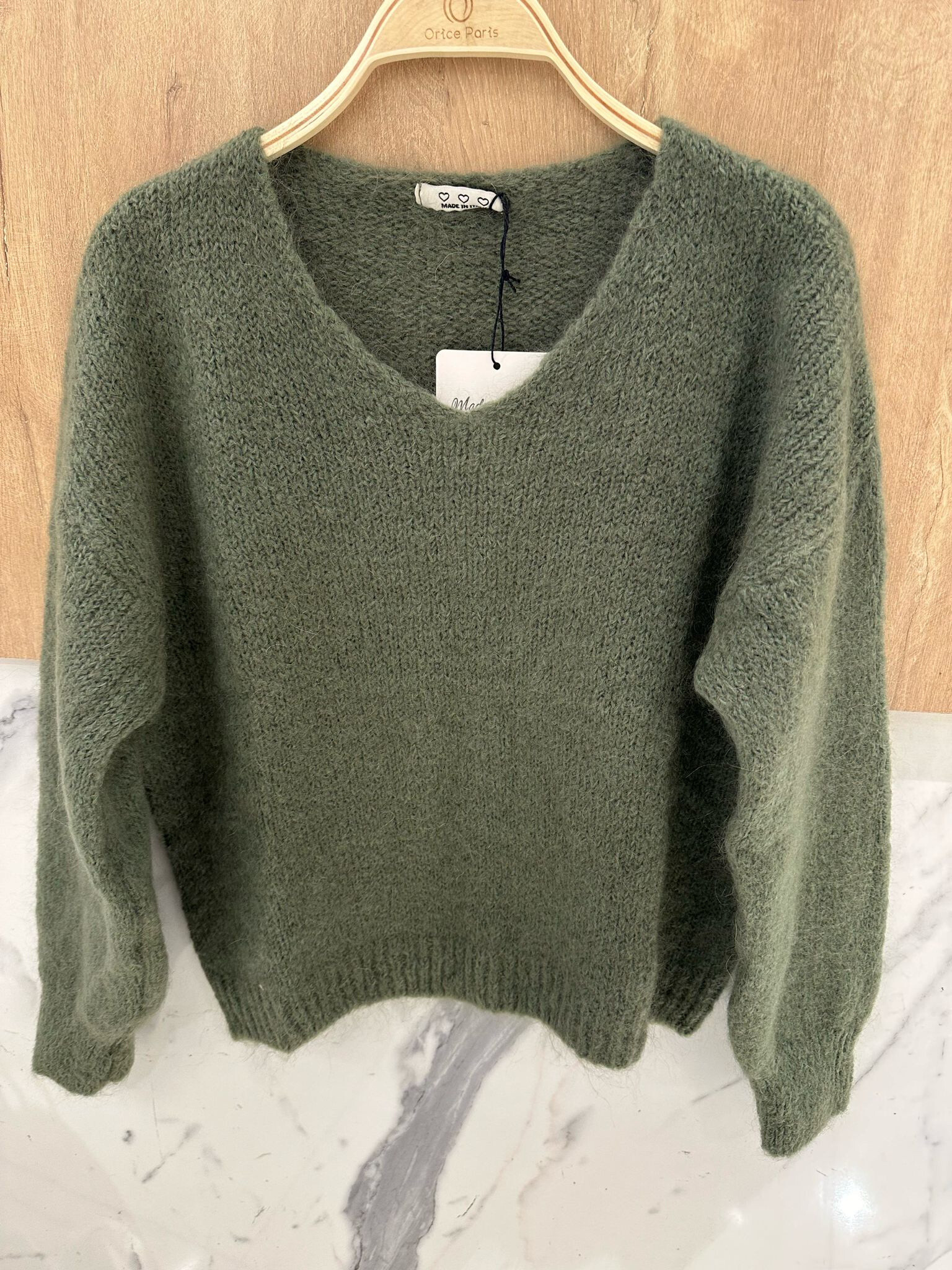 Wholesaler Orice - Cashmere knit V-neck sweater