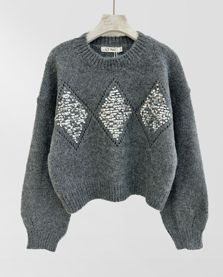 Wholesaler Orice - Sequin wool knit sweater