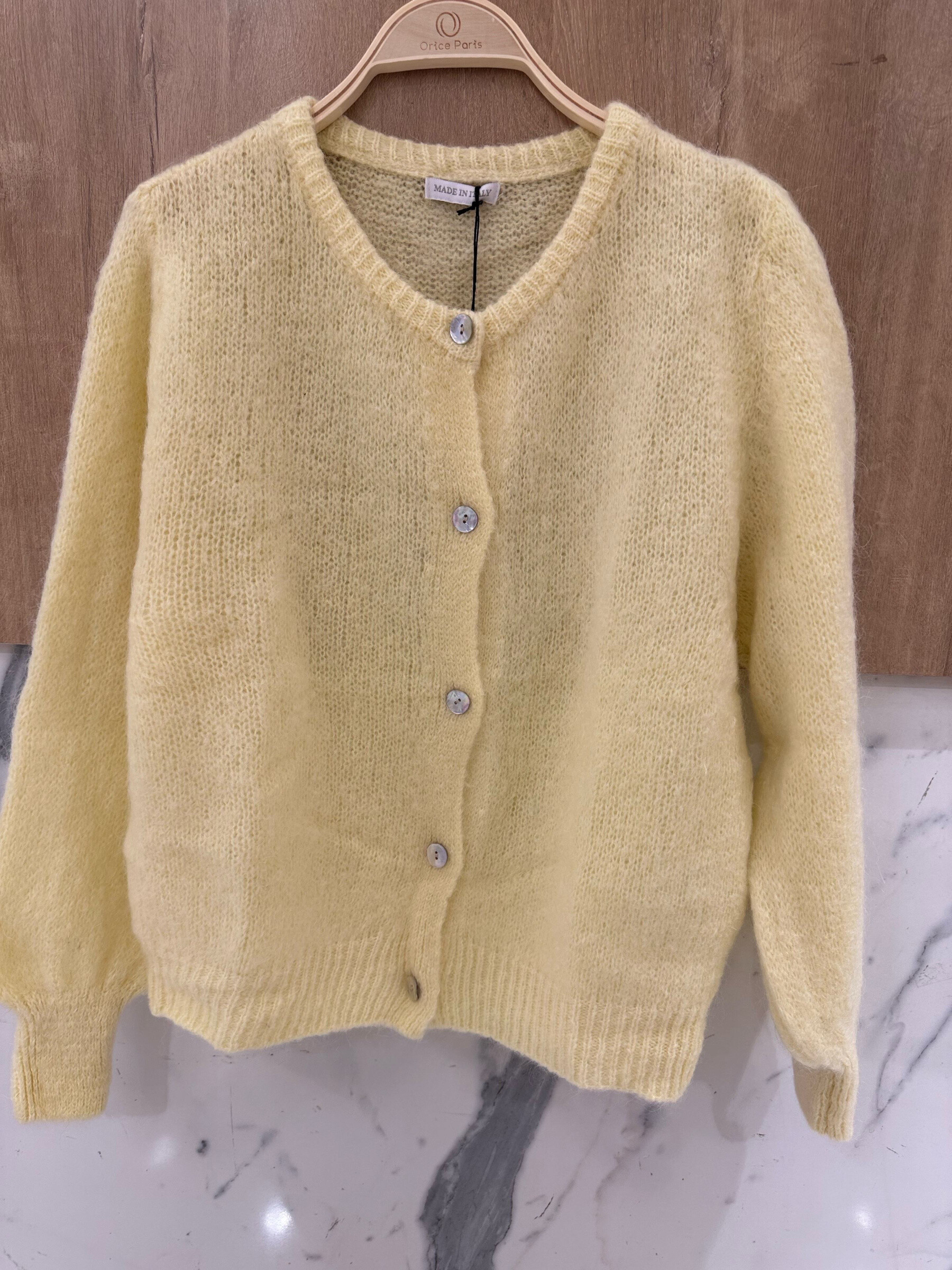 Mayorista Orice - Cárdigan de punto de mohair de manga larga